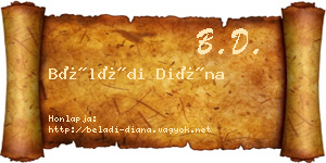 Béládi Diána névjegykártya
